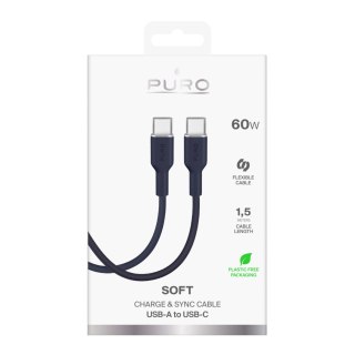 Kabel przewód elastyczny USB-C 60W 1.5m ICON - granatowy