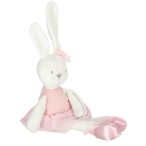 Maskotka pluszowa pluszak przytulanka królik zajączek w różowej sukience 42cm