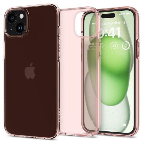 Etui pokrowiec na iPhone 15 Plus Crystal Flex - różowo przezroczysty