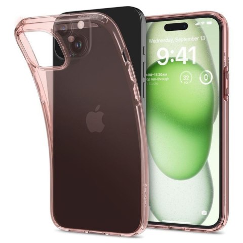 Etui pokrowiec na iPhone 15 Plus Crystal Flex - różowo przezroczysty