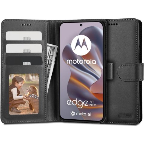 Etui pokrowiec futerał z klapką na Motorola EDGE 50 NEO Wallet - czarny