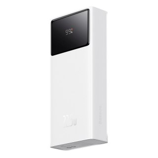Powerbank 20000mAh USB-A USB-C z wyświetlaczem kablem 22.5W - biały