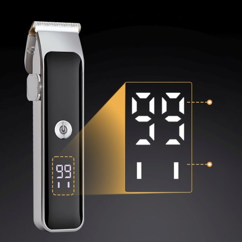 Maszynka do strzyżenia z trymerem 7 nasadek LED USB-C - zestaw