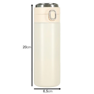 Kubek bidon termiczny z ustnikiem termos LED 350ml beżowy