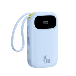Powerbank 20000mAh 45W z wyświetlaczem kablami USB-C Lightning EnerFill FC31 - niebieski