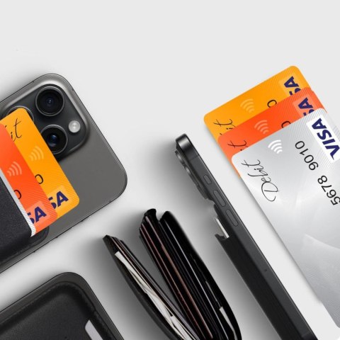Etui pokrowiec na karty do smartfona MagWallet Magsafe - czarny