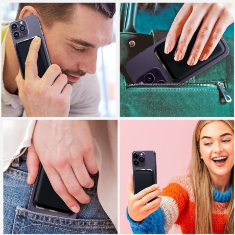 Etui pokrowiec na karty do smartfona MagWallet Magsafe - czarny