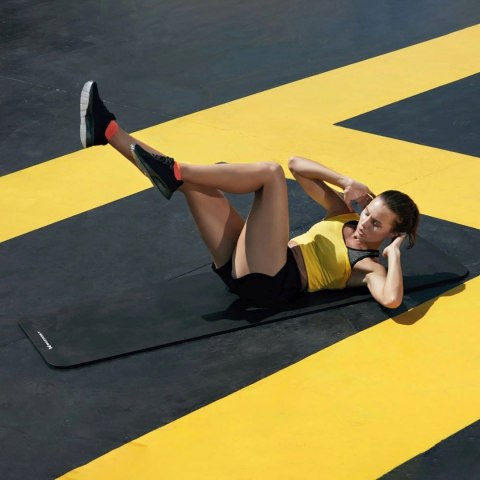 Mata gimnastyczna do ćwiczeń fitness jogi gruba 183 x 61 x 1.5 cm - czarna