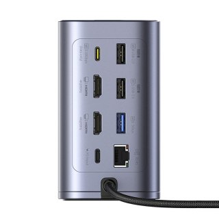 Stacja dokująca HUB 12w1 USB-C USB-A HDMI RJ45 SD microSD 4K 60Hz PD 10Gb/s