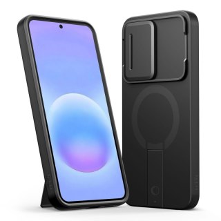 Etui z osłoną obiektywu na Samsung Galaxy A57 Kevlar Aura MagSafe - czarno pomarańczowe