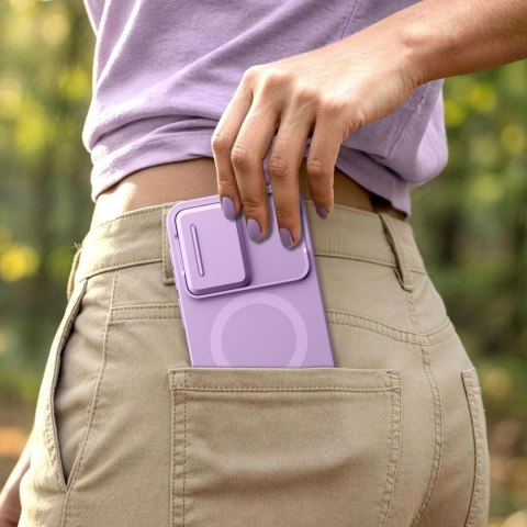 Etui z osłoną obiektywu na Samsung Galaxy A57 Kevlar Aura MagSafe - fioletowe