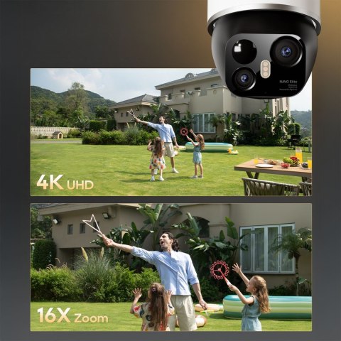 Kamera zewnętrzna 360 z panelem solarnym 4K 8MP 2.4GHz WiFi 13000mAh - biała