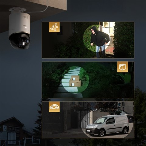 Kamera zewnętrzna 360 z panelem solarnym 4K 8MP 2.4GHz WiFi 13000mAh - biała