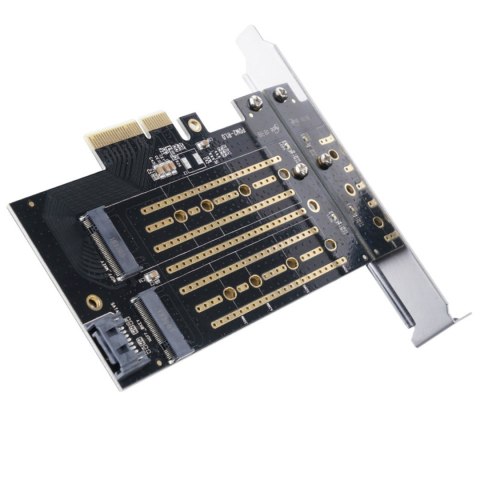 Karta rozszerzeń do dysków M.2 NVMe i SATA - czarna