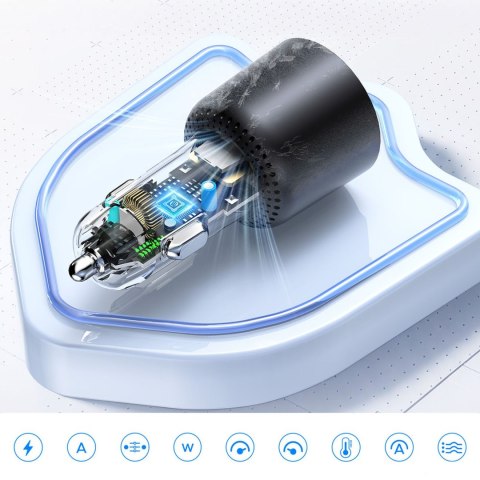 Ładowarka samochodowa USB-A USB-C 165W - czarna
