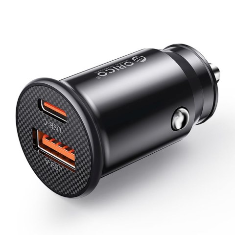Ładowarka samochodowa USB-C USB-A 30W - czarna