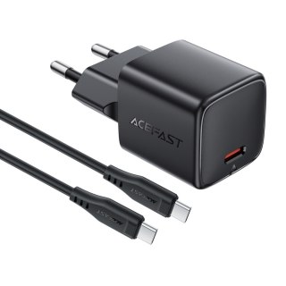 Ładowarka sieciowa USB-C 30W GaN z kablem USB-C - Lightning 1.2m - czarna