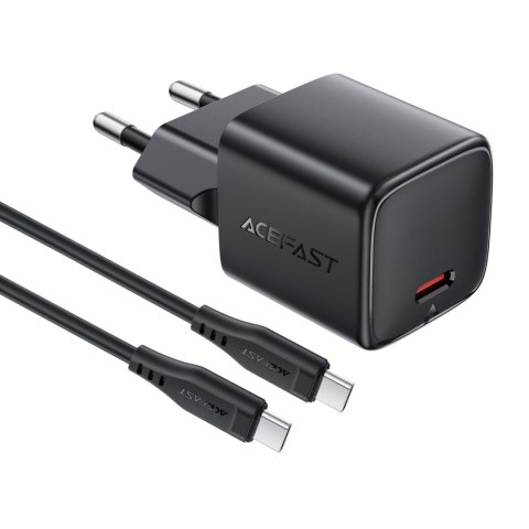 Ładowarka sieciowa USB-C 30W GaN z kablem USB-C - Lightning 1.2m - czarna
