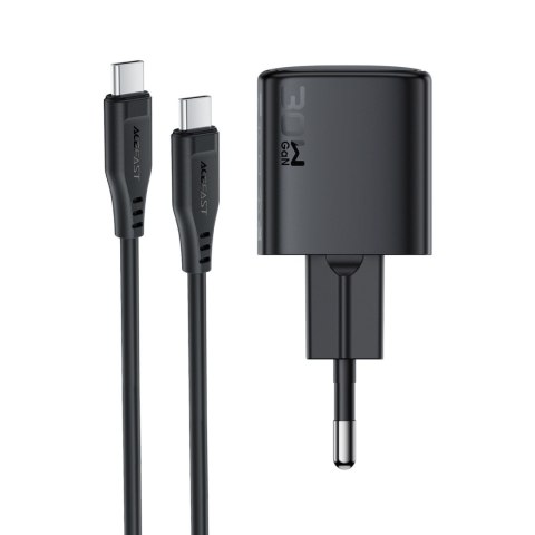 Ładowarka sieciowa USB-C 30W GaN z kablem USB-C - Lightning 1.2m - czarna
