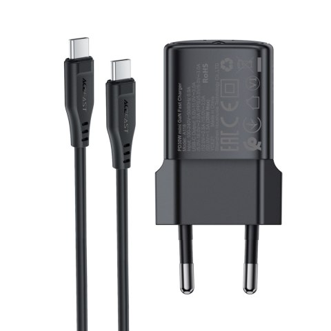 Ładowarka sieciowa USB-C 30W GaN z kablem USB-C - Lightning 1.2m - czarna