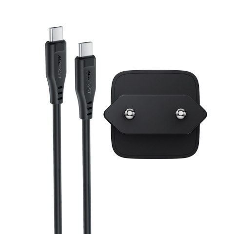Ładowarka sieciowa USB-C 30W GaN z kablem USB-C - Lightning 1.2m - czarna