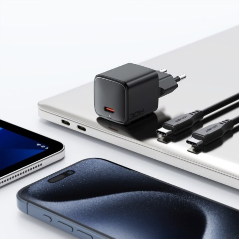Ładowarka sieciowa USB-C 30W GaN z kablem USB-C - Lightning 1.2m - czarna