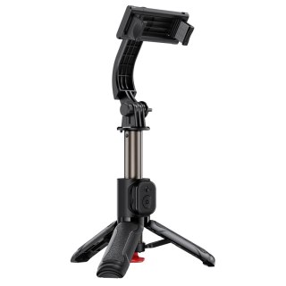 Selfie stick z automatycznym statywem i pilotem Bluetooth 63 cm - czarny