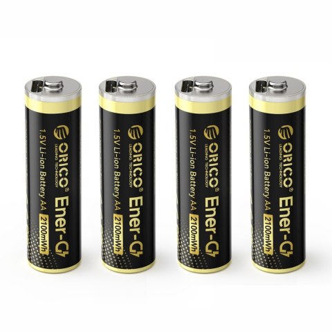Bateria litowa akumulator AA 1.5 V 2100mWh USB-C z kablem ładującym - 4 szt.