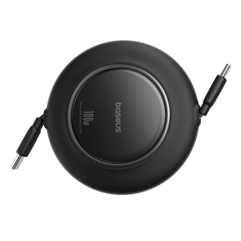 Kabel przewód zwijany USB-C 100W 2m - czarny