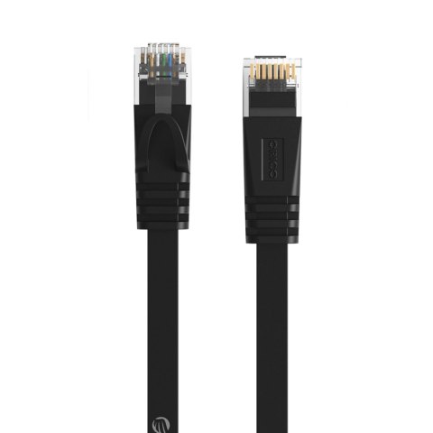 Kabel sieciowy internetowy płaski Ethernet CAT7 10Gbps RJ45 LAN 5m - czarny