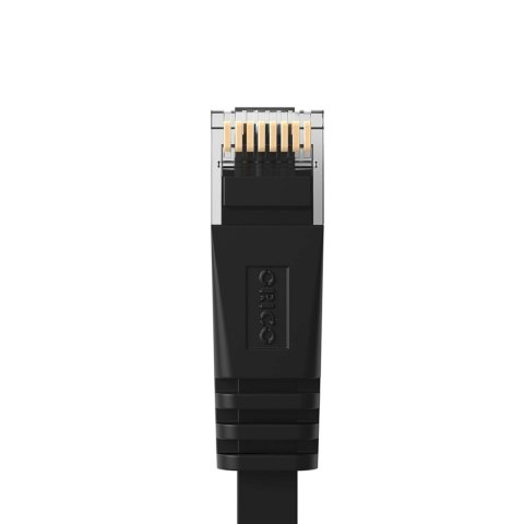 Kabel sieciowy internetowy płaski Ethernet CAT7 10Gbps RJ45 LAN 5m - czarny