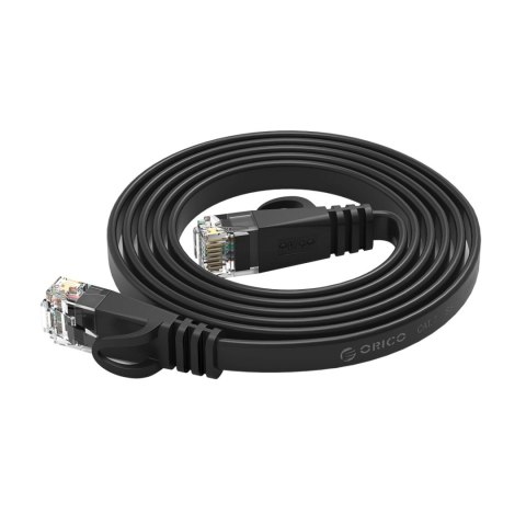 Kabel sieciowy internetowy płaski Ethernet CAT7 10Gbps RJ45 LAN 5m - czarny