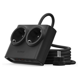 Listwa zasilająca 6w1 AC USB-A USB-C 25W - czarna