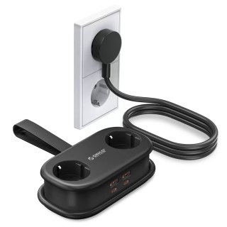 Listwa zasilająca 6w1 AC USB-A USB-C GaN 65W - czarna