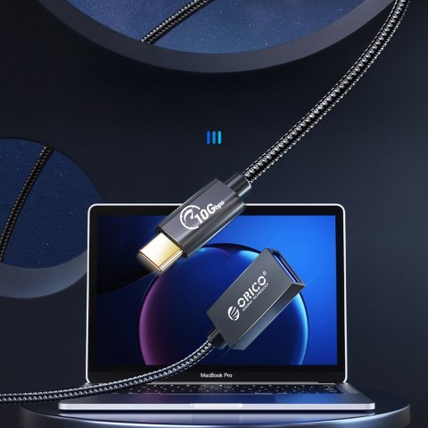 Adapter przejściówka USB-C - USB-A 3.1 Gen 2 10Gbps OTG 1m - czarny