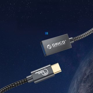 Adapter przejściówka USB-C - USB-A 3.1 Gen 2 10Gbps OTG 30cm - czarny