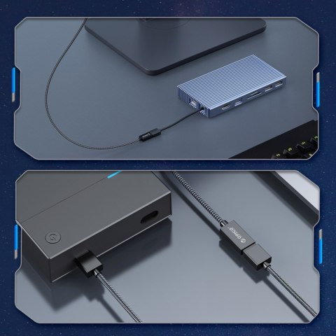 Adapter przejściówka USB-C - USB-A 3.1 Gen 2 10Gbps OTG 30cm - czarny