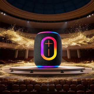 Głośnik bezprzewodowy podświetlany RGB Bluetooth 80W - czarny