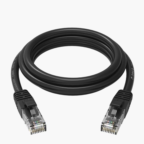 Kabel sieciowy Ethernet CAT6 1000Mbps RJ45 internetowy LAN okrągły 15 m - czarny