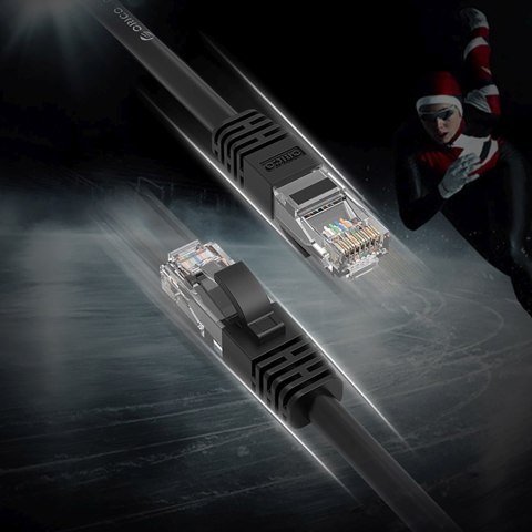 Kabel sieciowy Ethernet CAT6 1000Mbps RJ45 internetowy LAN okrągły 15 m - czarny