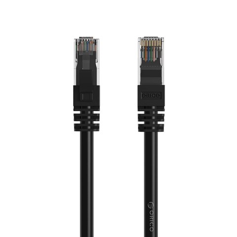 Kabel sieciowy Ethernet CAT6 1000Mbps RJ45 internetowy LAN okrągły 15 m - czarny