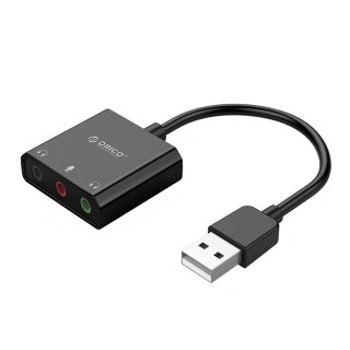 Zewnętrzna karta dźwiękowa USB-A - 3x mini jack - czarna