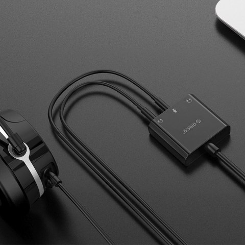 Zewnętrzna karta dźwiękowa USB-A - 3x mini jack - czarna