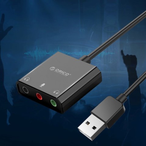 Zewnętrzna karta dźwiękowa USB-A - 3x mini jack - czarna
