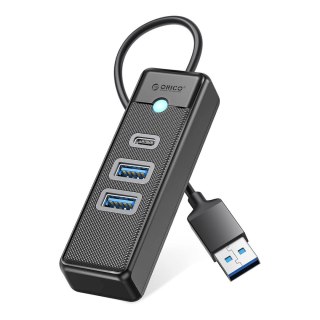 HUB rozdzielacz 3-portowy USB-A - USB-A USB-C 1.8 m - czarny