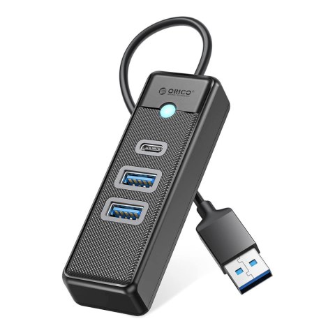 HUB rozdzielacz 3-portowy USB-A - USB-A USB-C 1.8 m - czarny