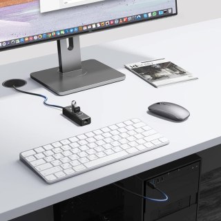 HUB rozdzielacz 4-portowy USB-A - USB-A RJ45 2.5G Ethernet 0.5 m - czarny