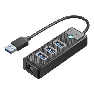 HUB rozdzielacz 4-portowy USB-A - USB-A RJ45 2.5G Ethernet 1 m - czarny