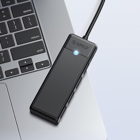 HUB rozdzielacz 4-portowy USB-C - USB-A 0.15 m - czarny