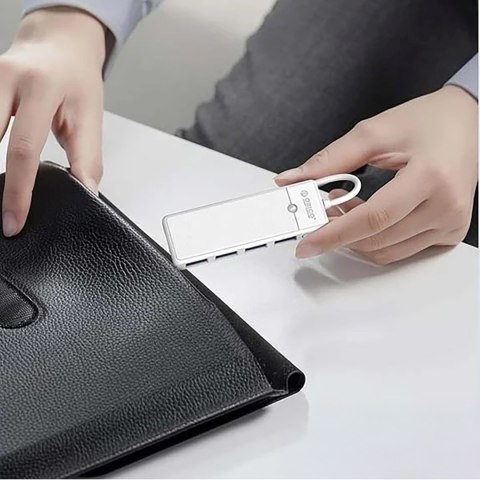 HUB rozdzielacz 4-portowy USB-C - USB-A 0.5 m - biały